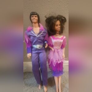 Vintage 1976 Donnie and Marie Osmond Barbie Dolls Mattel With No Shoes Or Rings